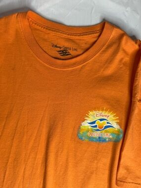 Disney Cruise Line Mickey Castaway Cay Bahamas Tee Shirt XXL Orange